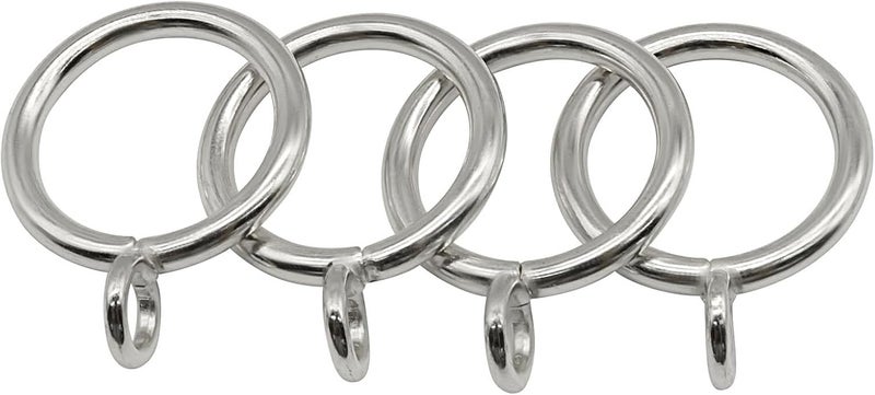 Bivethoi 28 Pack Metal Curtain Rings, with Eyelets Curtain Rings 1 Inch Inner Diameter Drapery Rings, Silver Curtain Rings for Curtain Rods - Image 2